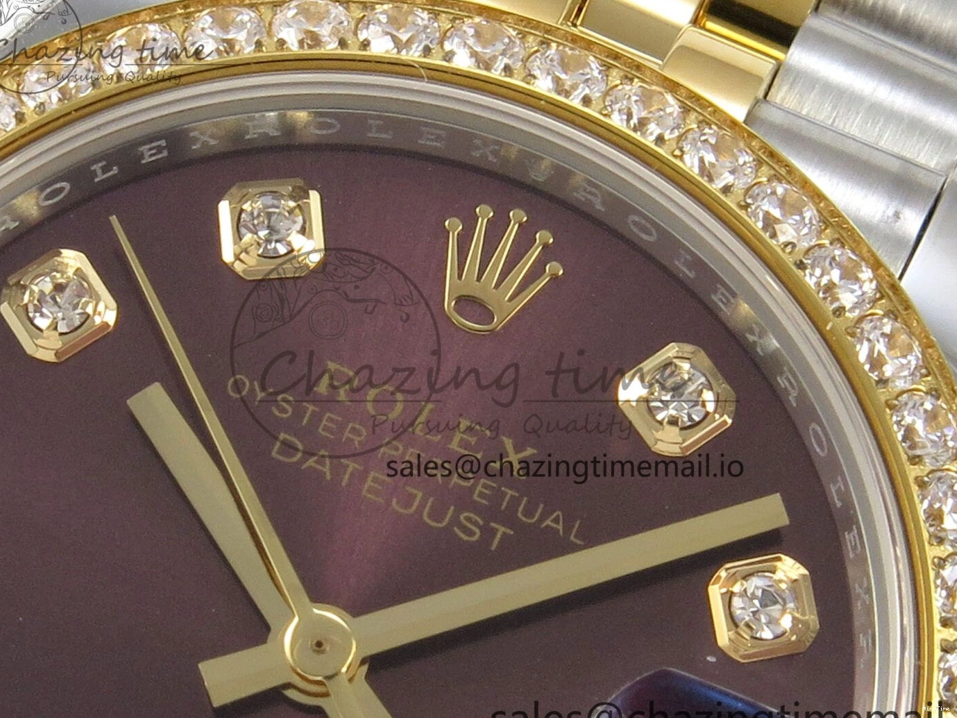 MiroTime 0207 Effortless DateJust 31 278383RBR THBF 1:1 Best Edition 904L Steel Brown Diamonds Dial Diamonds Bezel on SS YG Jubilee Bracelet HZ Cal. 10